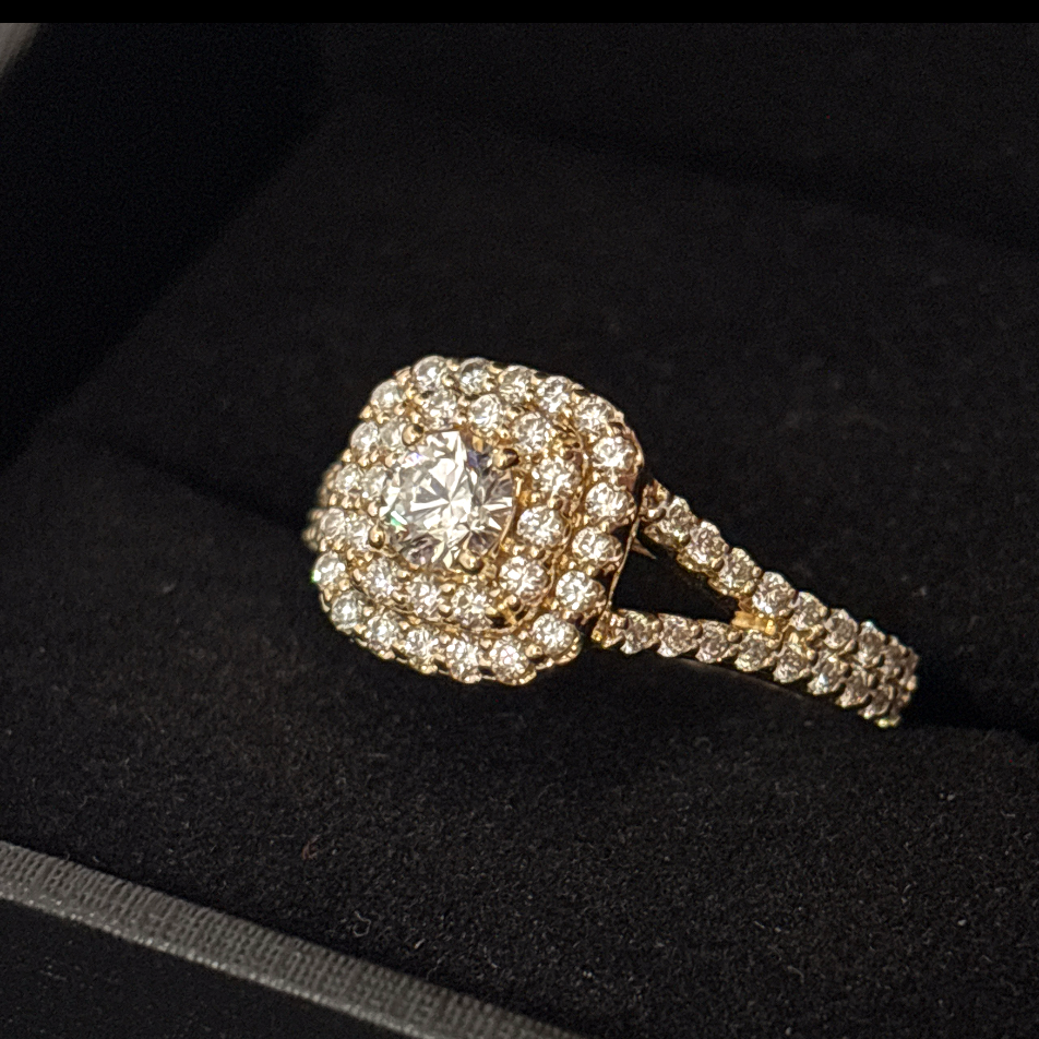 10k, 4.1mm 0.25ct Lab Created Diamond Ring, 0.5 cttw, Size 6 3/4