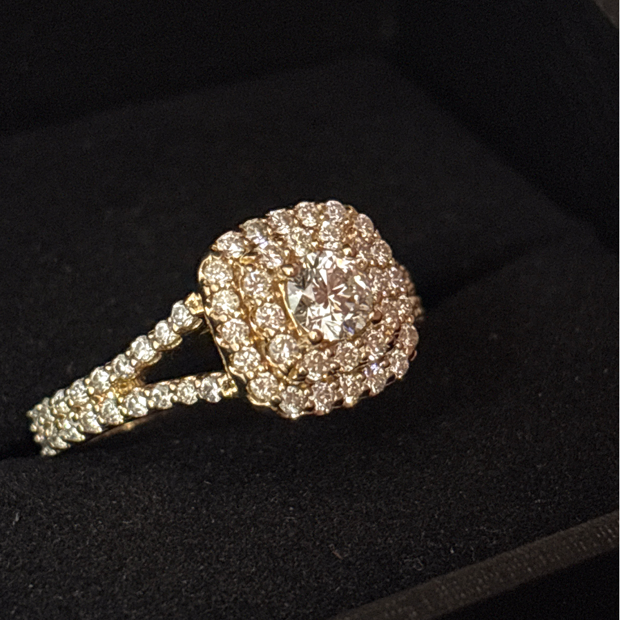 10k, 4.1mm 0.25ct Lab Created Diamond Ring, 0.5 cttw, Size 6 3/4