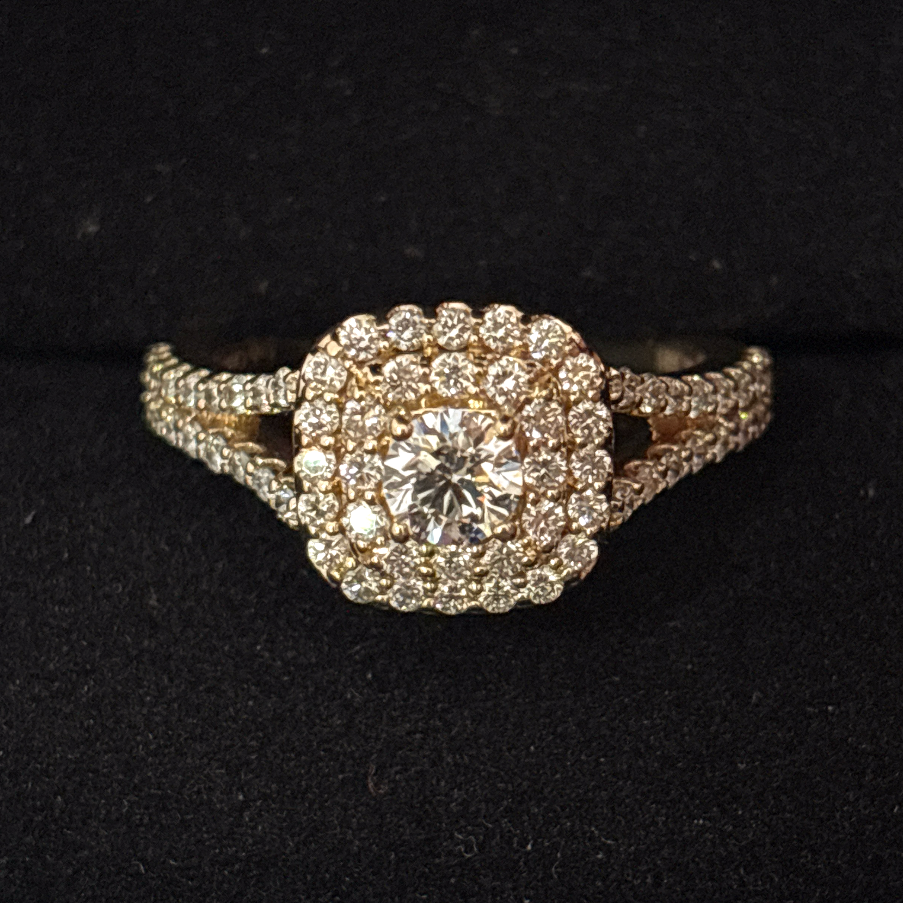 10k, 4.1mm 0.25ct Lab Created Diamond Ring, 0.5 cttw, Size 6 3/4
