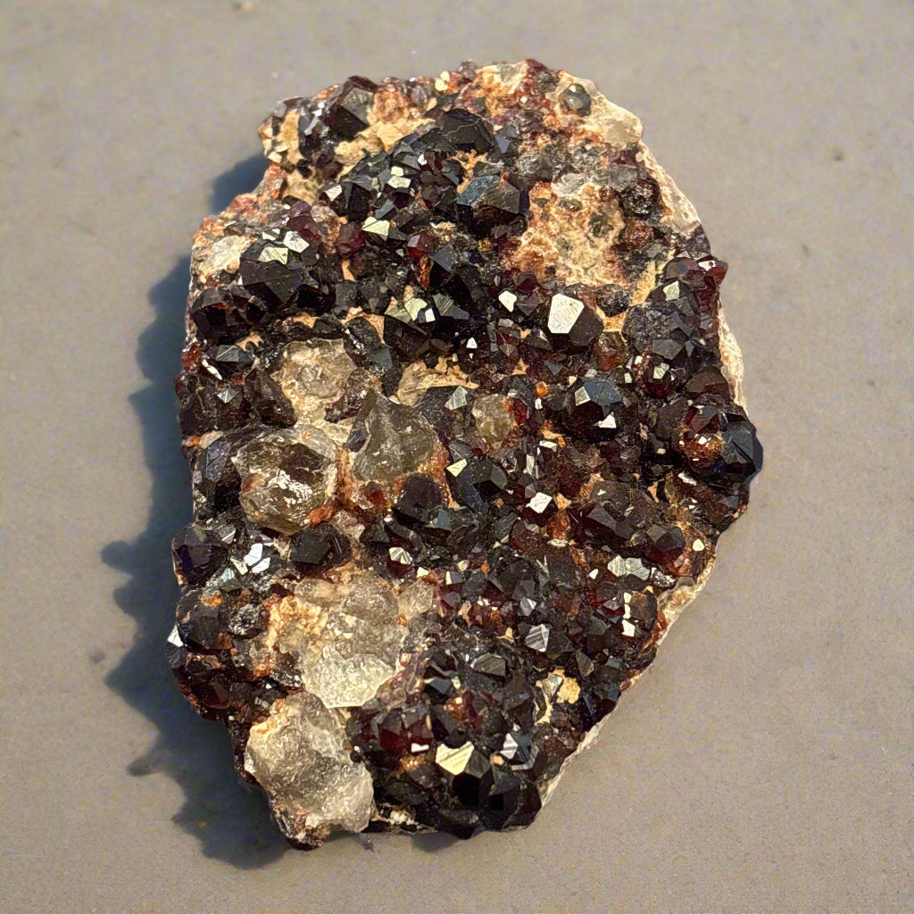 Garnet Specimen on Smokey Quartz, 253.8gr, China