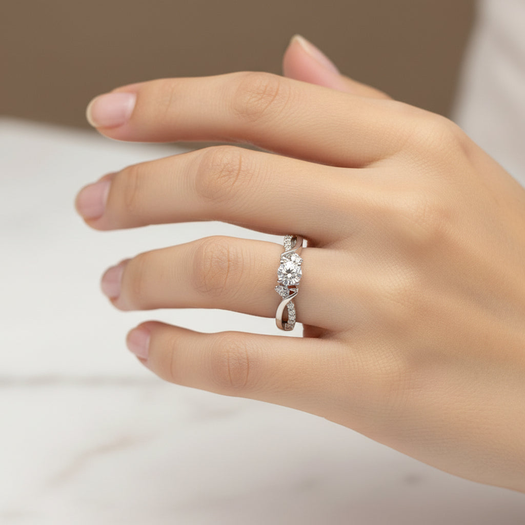 0.37cttw Lab Grown Diamond Ring, 14k White Gold