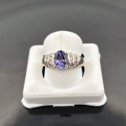 14K Tanzanite & Diamond Ring, Size 6