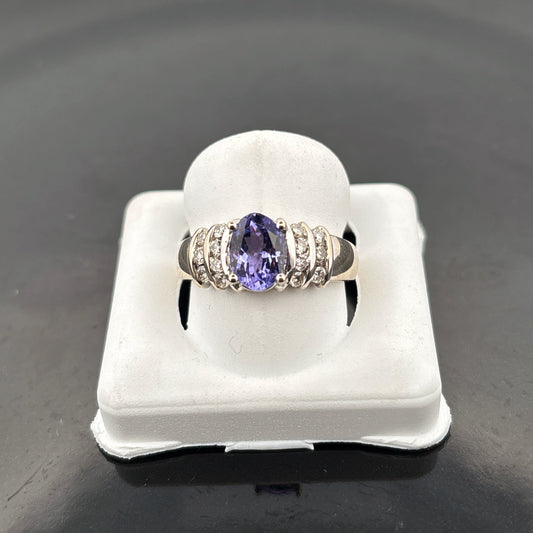 14K Tanzanite & Diamond Ring, Size 6