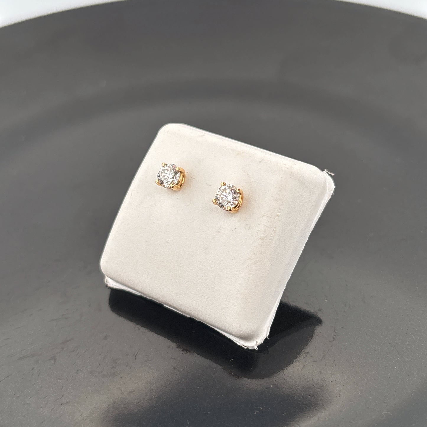 Cruelty Free Lab Grown 14K Diamond Stud Earrings, DF, VS1, 1.14cttw