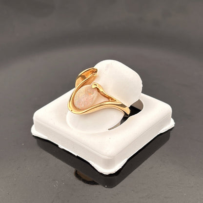 14k Ausralian Opal Ring, 10x8mm, 5.49gr, Size 6 1/2