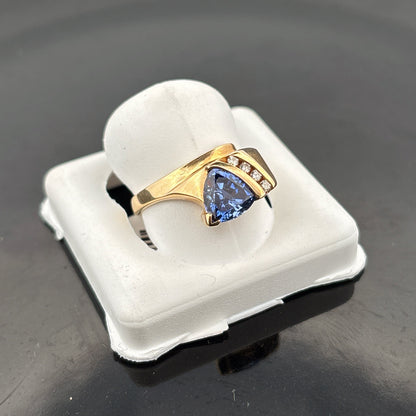 14K Tanzanite & Diamond Ring, GH, SI - 4.2gr