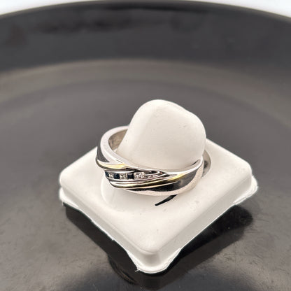 14k Diamond & Sapphire Mens Ring, 6.85gr, Size 12