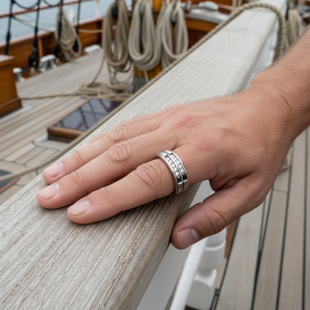 10k Diamond Mens Ring, 1/2cttw, H, I1, 5.8gr