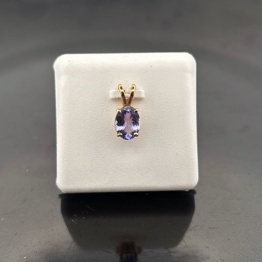 14k Tanzanite Pendant, 8x6mm - 0.74g