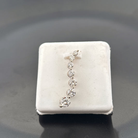 14K Diamond Teardrop Pendant, 1cttw, H, I1, 1.56gr