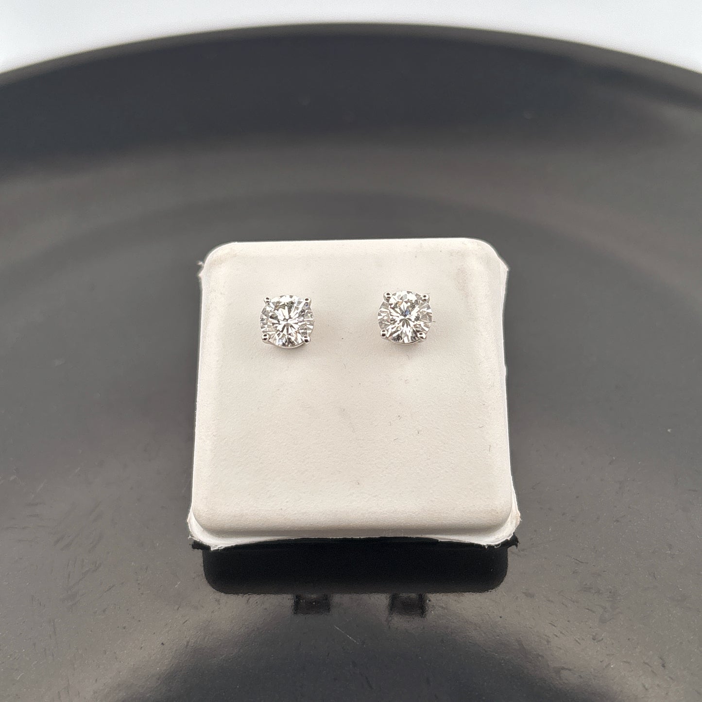 Cruelty Free Lab Grown 14K Diamond Stud Earrings, 1 1/2cttw, EF, VVS1