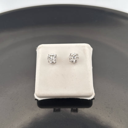Cruelty Free Lab Grown 14K Diamond Stud Earrings, 1 1/2cttw, EF, VVS1