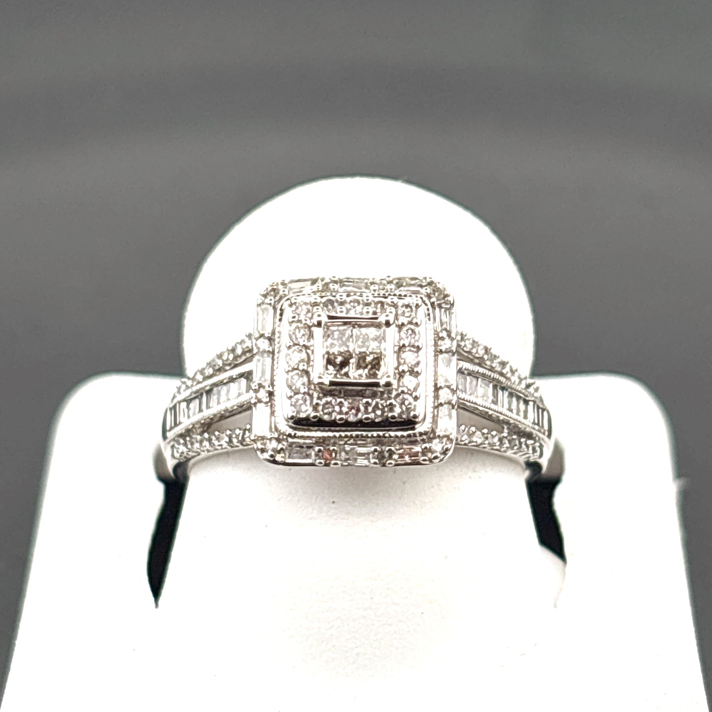 Natural Diamond Ring, 0.20 cttw, GH, I1, Size 7, 10K White Gold