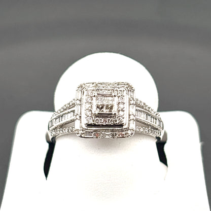 Natural Diamond Ring, 0.20 cttw, GH, I1, Size 7, 10K White Gold