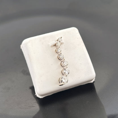 14K Diamond Teardrop Pendant, 1cttw, H, I1, 1.56gr