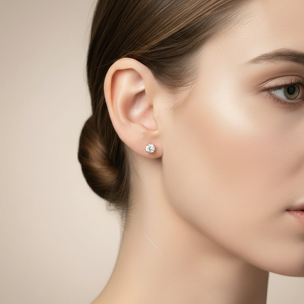 Cruelty Free Lab Grown 14K Diamond Stud Earrings, G, VVS2/VS1, 1/2 cttw, .66gr Earrings