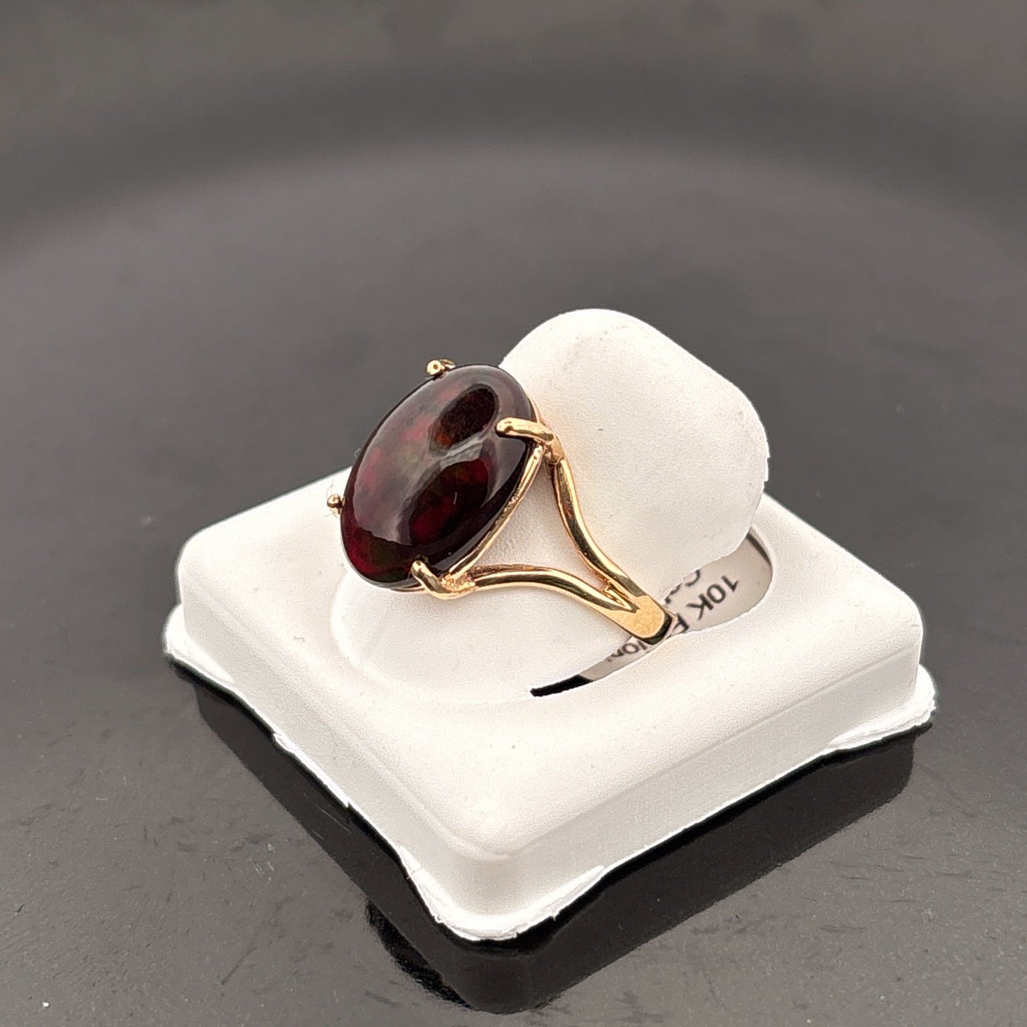 10K Etheopan Chocolate Opal, 14.75x10.5mm, Color Enhanced