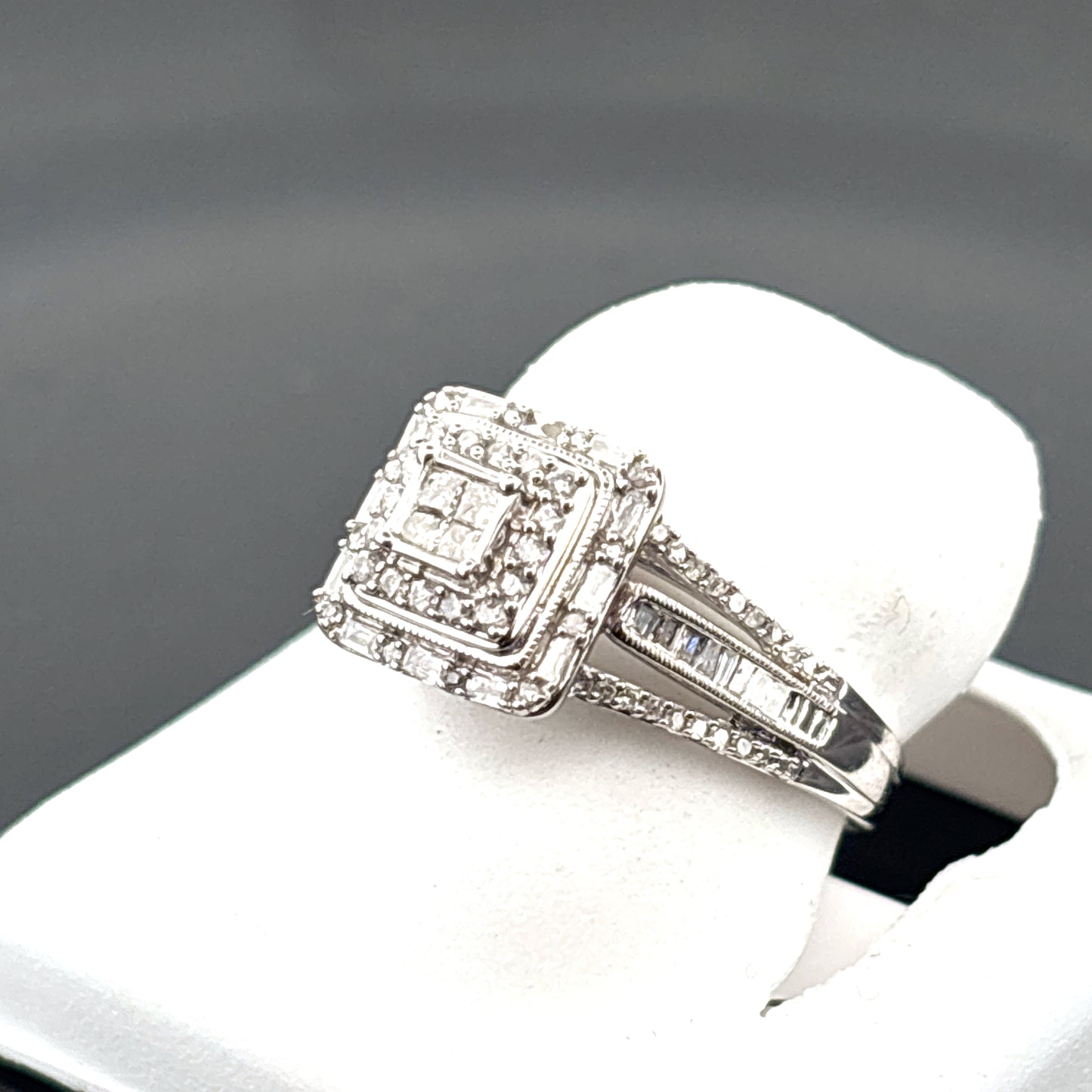 Natural Diamond Ring, 0.20 cttw, GH, I1, Size 7, 10K White Gold