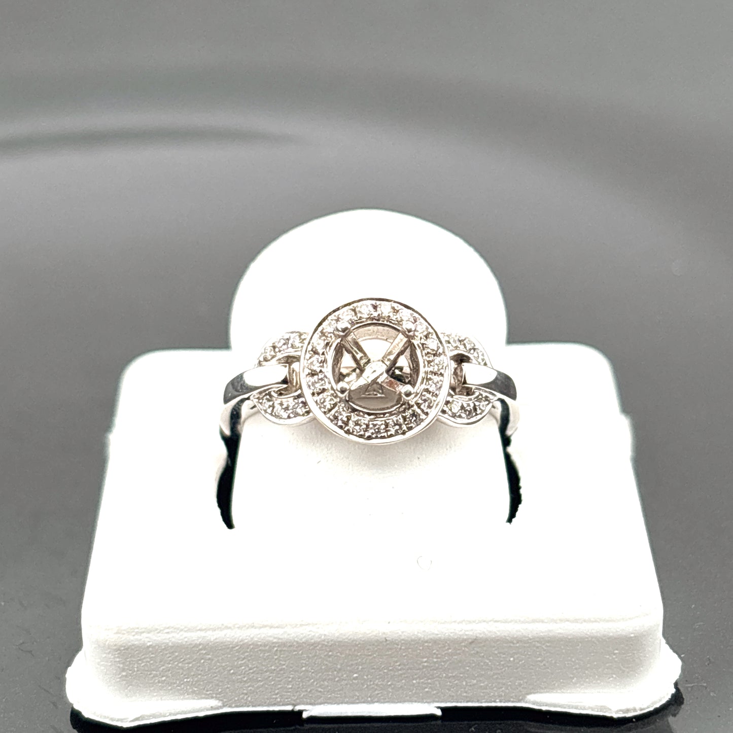 14K Valina Diamond Semi-mount, 0.14cttw, Size 6 1/2, Ring Weight 4.81gr