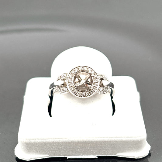 14K Valina Diamond Semi-mount, 0.14cttw, Size 6 1/2, Ring Weight 4.81gr