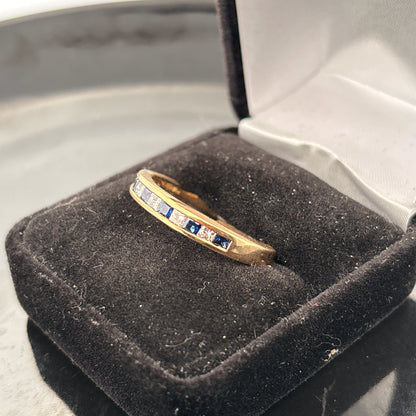 14K Diamond & Sapphire Mens Ring, 5.25gr