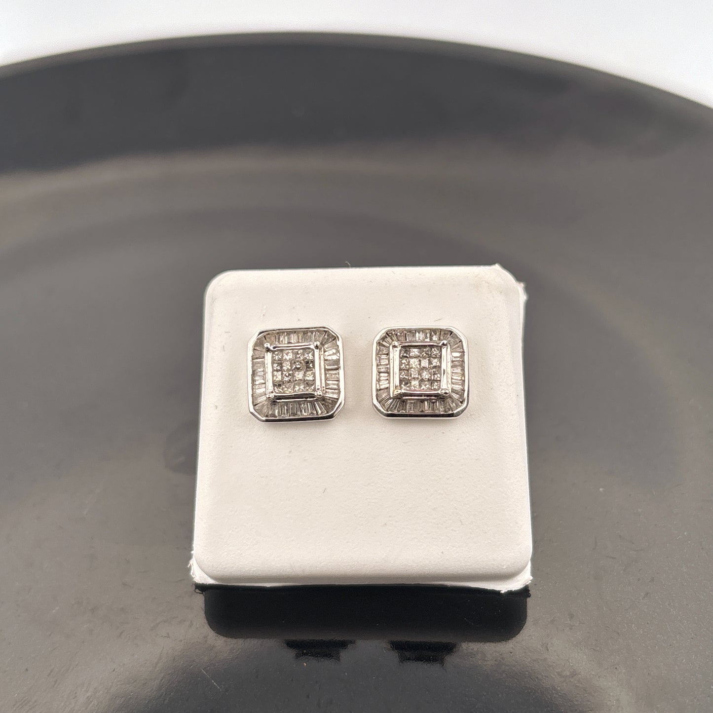 14K Diamond Stud Earrings, 1 cttw, JK, I1, 3.08gr
