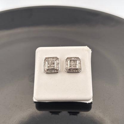 14K Diamond Stud Earrings, 1 cttw, JK, I1, 3.08gr