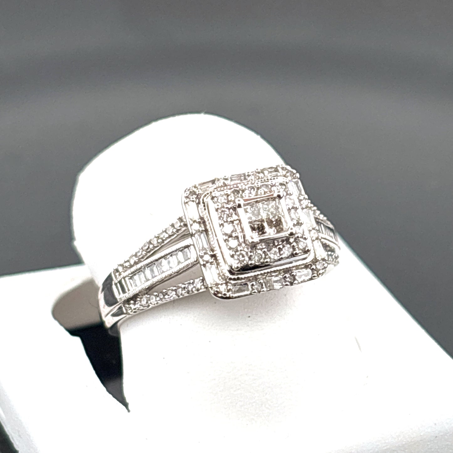 Natural Diamond Ring, 0.20 cttw, GH, I1, Size 7, 10K White Gold