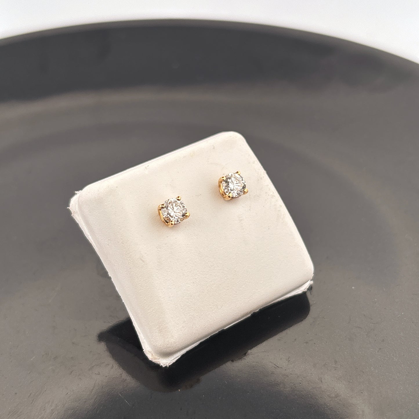 Cruelty Free Lab Grown 14K Diamond Stud Earrings, DF, VS1, 1.14cttw