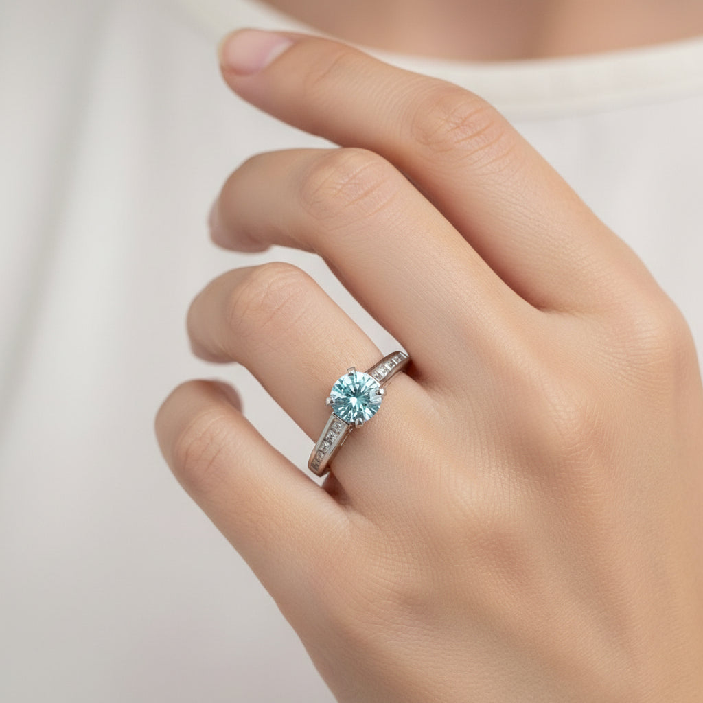 Certified Lab Grown Diamond Ring, 14k, 1.27cttw, FB, VS2, Ideal Cut, Size 6 1/2