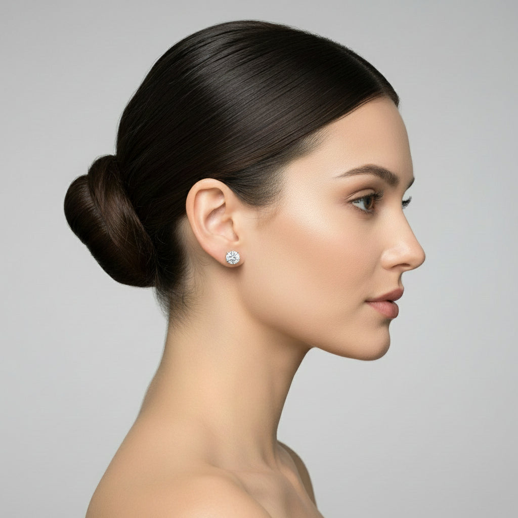 Cruelty Free Lab Grown 14K Diamond Stud Earrings, 1 1/2cttw, EF, VVS1