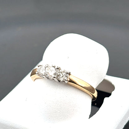 14k 2-Tone Gold Diamond Ring, 1/2cttw, GH, SI1, Size 7