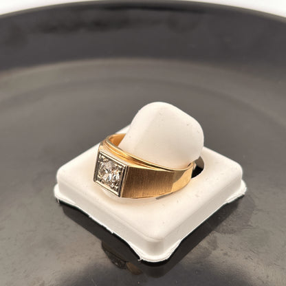 14K Diamond Mens Ring, 1ct, JK, I1, 5.74gr