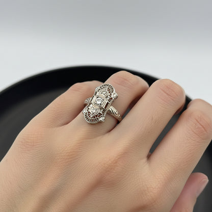 18K Antique Diamond Ring, 1/5cttw, GH, SI1, 3.12gr