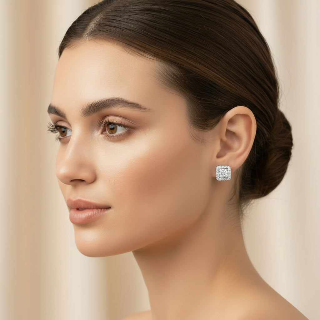 14K Diamond Stud Earrings, 1 cttw, JK, I1, 3.08gr