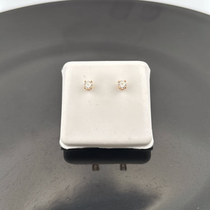 14K Diamond Stud Earrings, 1/4cttw, HI, SI1, 0.56gr