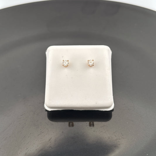 14K Diamond Stud Earrings, 1/4cttw, HI, SI1, 0.56gr