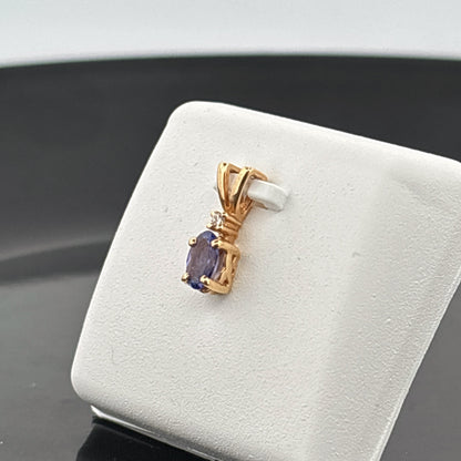 14K Tanzanite & Diamond Pendant, 0.67gr