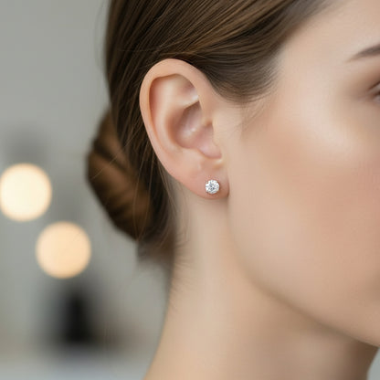 Cruelty Free Lab Grown 14K Diamond Stud Earrings, DF, VS1, 1.14cttw