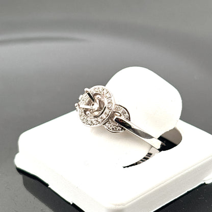 14K Valina Diamond Semi-mount, 0.14cttw, Size 6 1/2, Ring Weight 4.81gr