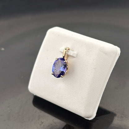 14K Tanzanite Pendant, 1.39ct, 8x6mm - 0.89gr