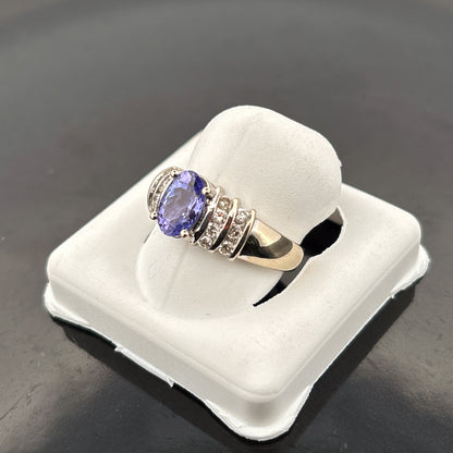 14K Tanzanite & Diamond Ring, Size 6