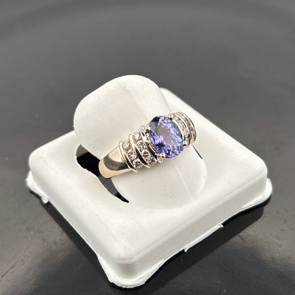 14K Tanzanite & Diamond Ring, Size 6