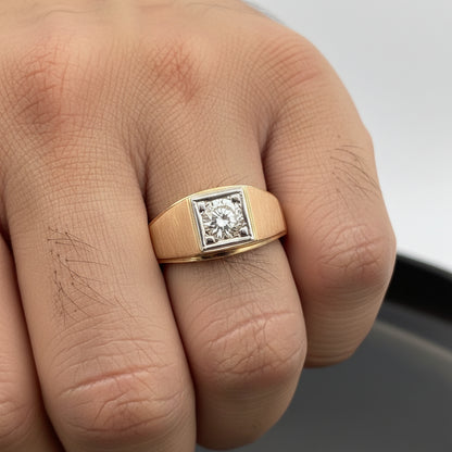 14K Diamond Mens Ring, 1ct, JK, I1, 5.74gr