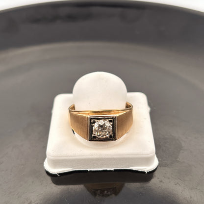 14K Diamond Mens Ring, 1ct, JK, I1, 5.74gr