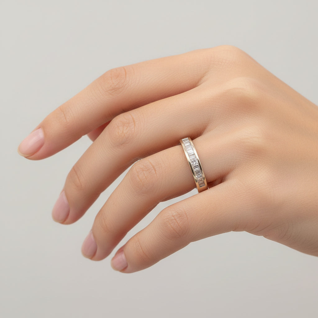 14k Diamond Wedding Band, 0.55cttw, GH, SI1, 2.76gr