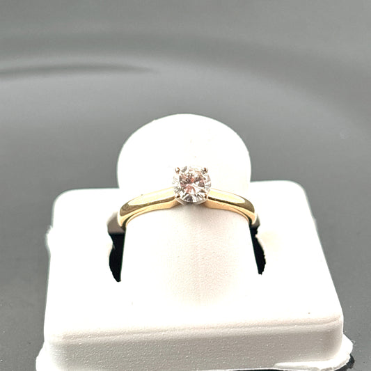 14K Diamond Ring, 1/3ct, H, I1 , Round, 1.85gr