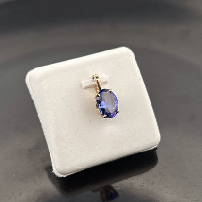 14K Tanzanite Pendant, 1.39ct, 8x6mm - 0.89gr