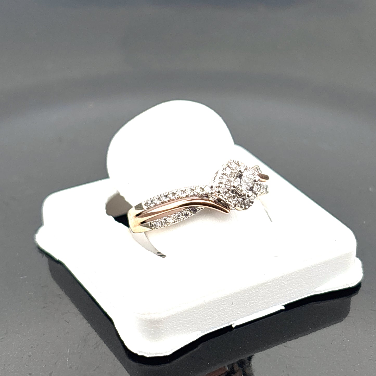 14K 2-Tone Diamond Ring, 1/2cttw, GH, SI1, 4.28gr