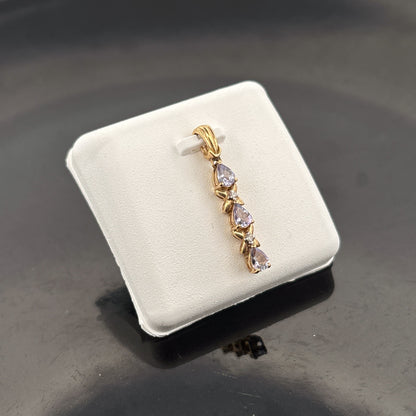 10K Tanzanite & Diamond Pendant, 1/3cttw - 1gr